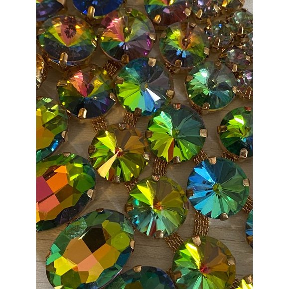 Rainbow/Mermaid Vintage Choker Necklace With Earrings - Picture 7 of 12